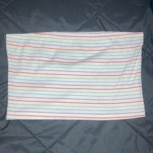 Striped cropped tube top